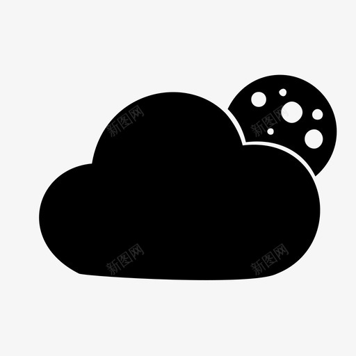 月亮明亮多云图标svg_新图网 https://ixintu.com 云月 光 多云 夜 明亮 月 月亮