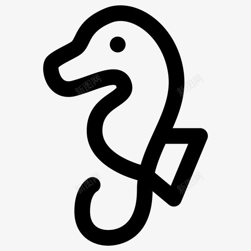 海马动物鱼图标svg_新图网 https://ixintu.com 动物 海马 鱼