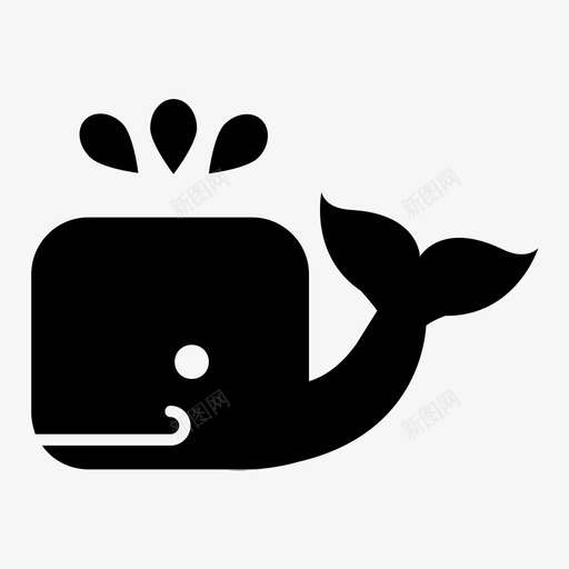 鲸鱼动物喷水孔图标svg_新图网 https://ixintu.com 动物 喷水孔 鲸鱼