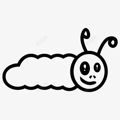 毛虫昆虫幼虫图标svg_新图网 https://ixintu.com 害虫 幼虫 昆虫 毛虫