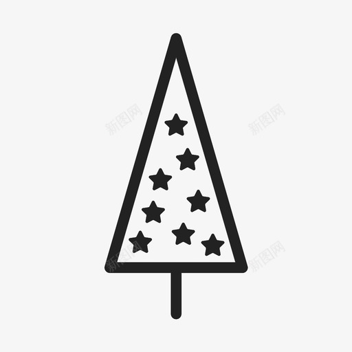 圣诞树新年星星图标svg_新图网 https://ixintu.com 圣诞树 新年 星星