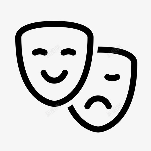 剧院面具艺术剧场图标svg_新图网 https://ixintu.com 剧场 剧院面具 艺术