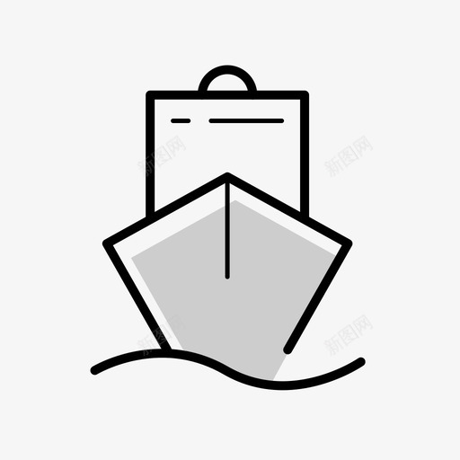 航道船svg_新图网 https://ixintu.com 航道船 填充 线性 手绘 精美 简约 可爱 圆润