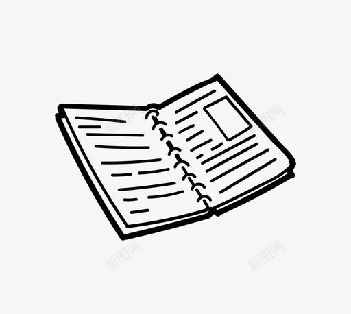 笔记本手绘日记图标svg_新图网 https://ixintu.com 办公配件 印刷品 手绘 报告 日记 杂志 笔记本