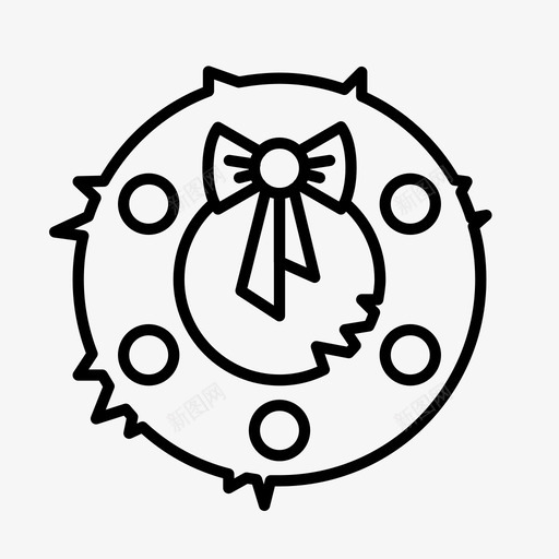 圣诞门花环节日新年图标svg_新图网 https://ixintu.com 圣诞门花环 新年 节日