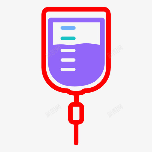 静脉输液袋血液健康图标svg_新图网 https://ixintu.com 健康 血液 静脉输液袋