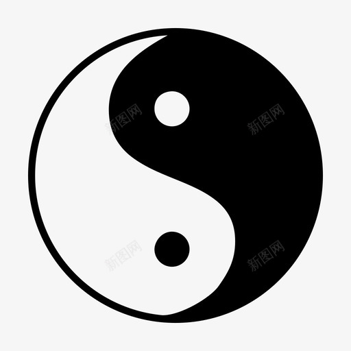 阴阳平衡佛陀图标svg_新图网 https://ixintu.com 佛陀 冥想 平衡 阴阳