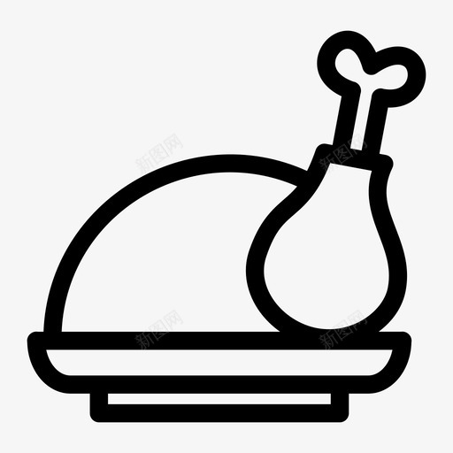 火鸡鸡肉食物图标svg_新图网 https://ixintu.com 火鸡 火鸡腿 烤鸡 食物 鸡肉