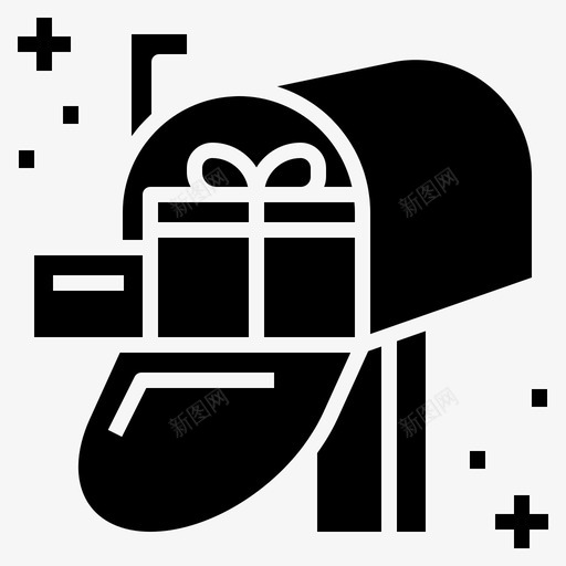 邮箱圣诞节礼物图标svg_新图网 https://ixintu.com 发送 圣诞节 接收 礼物 邮箱