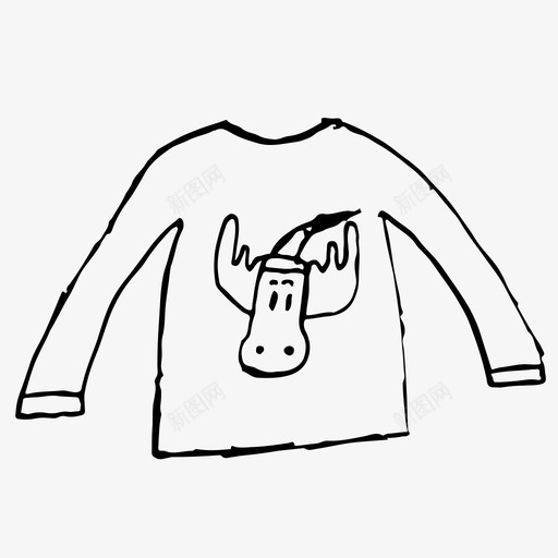 套头衫衣服手绘图标svg_新图网 https://ixintu.com 套头衫 我女儿的收藏 手绘 毛衣 素描 衣服