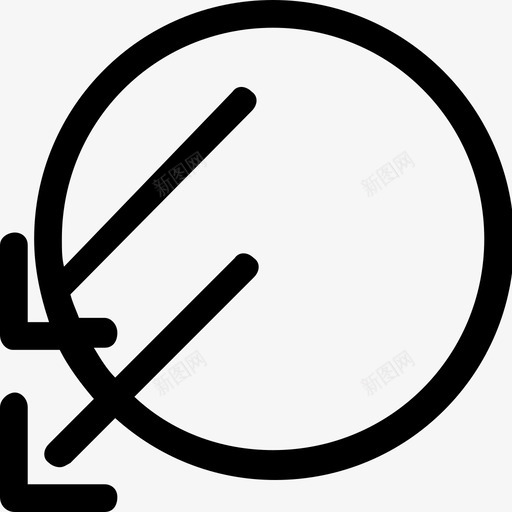 箭头在外面向下向左图标svg_新图网 https://ixintu.com 向下 向左 摄影和绘画 箭头在外面