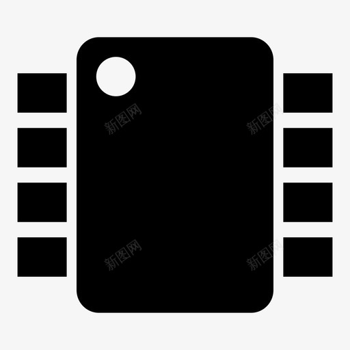 8针芯片元件电子图标svg_新图网 https://ixintu.com 8针芯片 元件 电子