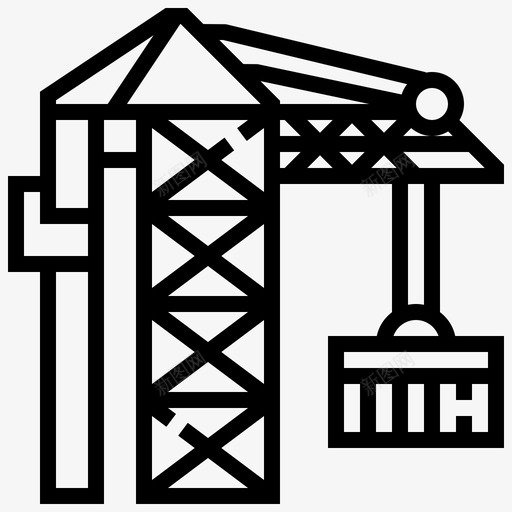 起重机施工土木工程师图标svg_新图网 https://ixintu.com 土木工程师 施工 起重机