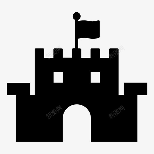 堡垒建筑城堡图标svg_新图网 https://ixintu.com ux系列 城堡 堡垒 建筑 王国