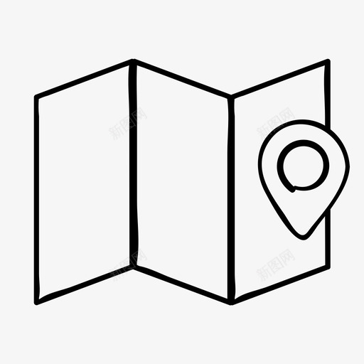地图上的定位销手绘标记图标svg_新图网 https://ixintu.com 地图上的定位销 定位地图 手绘 标记
