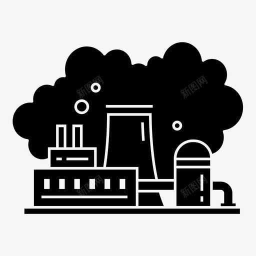 工厂工业污染图标svg_新图网 https://ixintu.com 工业 工厂 污染 炼油厂 生产