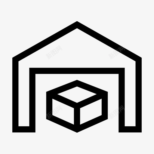 仓库大楼车库图标svg_新图网 https://ixintu.com 仓库 商店 大楼 大楼logo 大门 巧克力店 车库