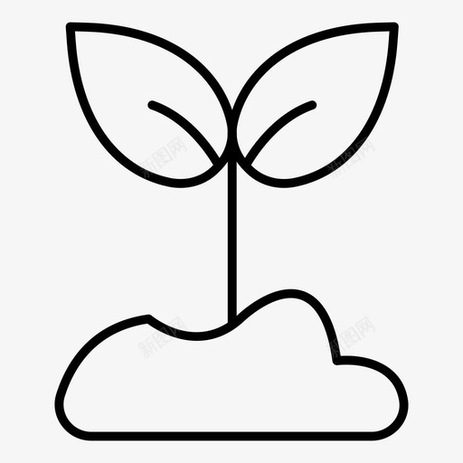 植物园林生长图标svg_新图网 https://ixintu.com 园林 植物 生长 自然 自然生态细线