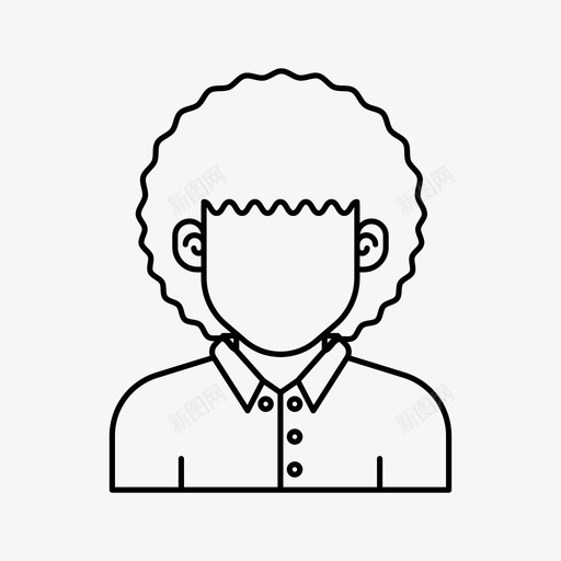 卷发化身男化身男图标svg_新图网 https://ixintu.com 化身男 卷发化身 男
