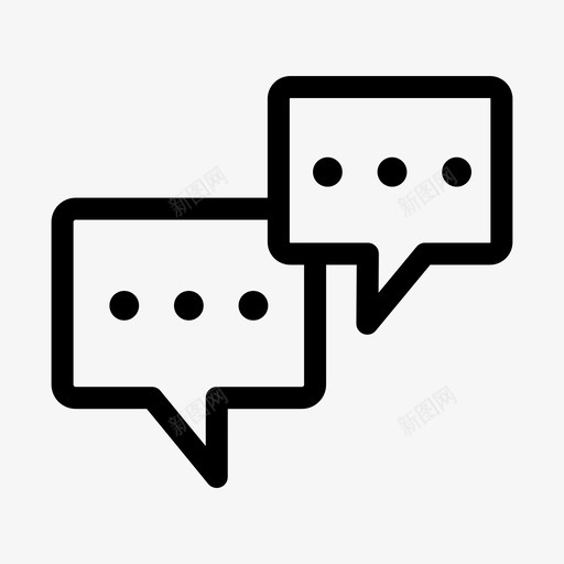 聊天交流对话图标svg_新图网 https://ixintu.com 交流 交谈 基本用户界面线性图标集 对话 聊天 讨论