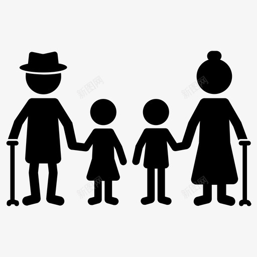 老人孩子人们图标svg_新图网 https://ixintu.com 人们 孩子 老人
