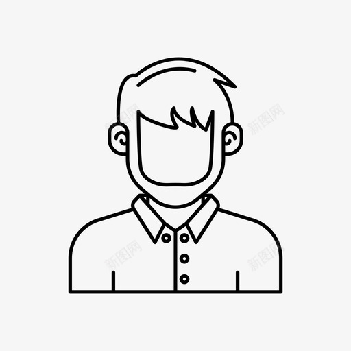 鬓角男化身胡须图标svg_新图网 https://ixintu.com 化身 化身男 无脸 男 胡须 鬓角男