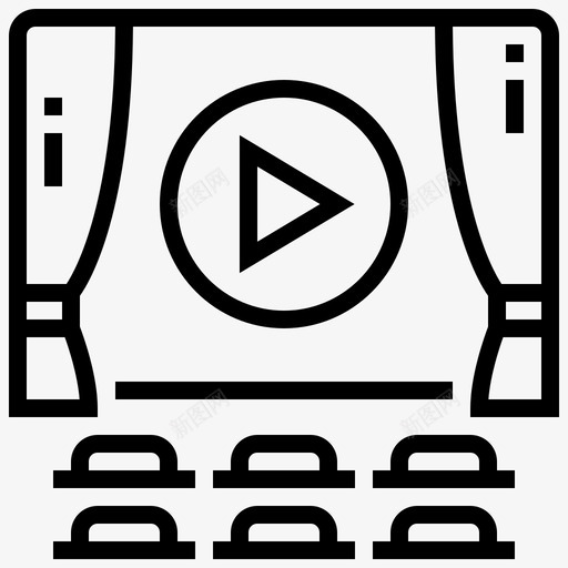 剧院电影院多媒体图标svg_新图网 https://ixintu.com 剧院 多媒体 电影院