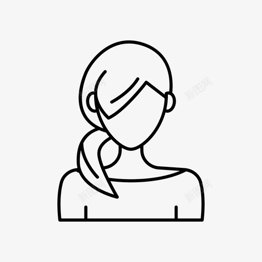 发型女人女人马尾辫图标svg_新图网 https://ixintu.com 侧面 化身女人 发型女人 女人 马尾辫