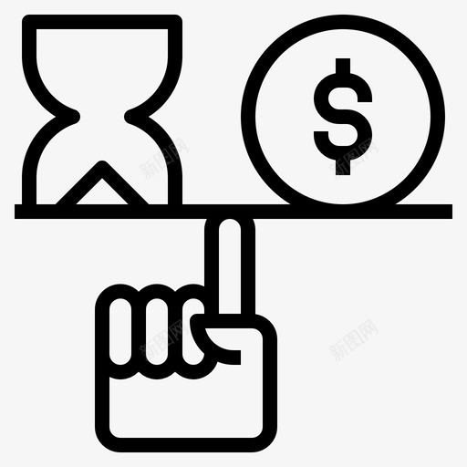 时间金钱平衡手沙漏图标svg_新图网 https://ixintu.com 手 时间金钱平衡 沙漏 金钱管理