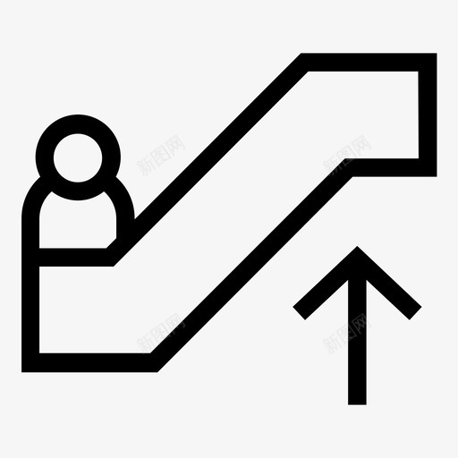 自动扶梯楼梯上行图标svg_新图网 https://ixintu.com 上行 楼梯 自动扶梯