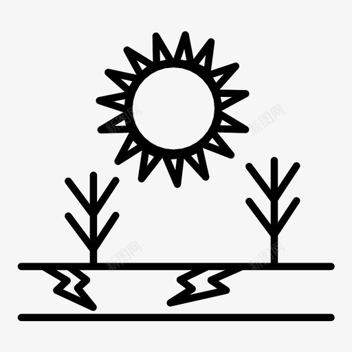 干旱灾难图标svg_新图网 https://ixintu.com 干旱 灾难
