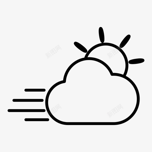 阴天云天气图标svg_新图网 https://ixintu.com 云 天气 阴天