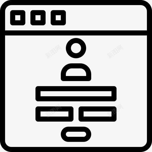 创建配置文件浏览器交互图标svg_新图网 https://ixintu.com Pretycons用户界面大纲 internet 交互 创建配置文件 浏览器 用户 界面