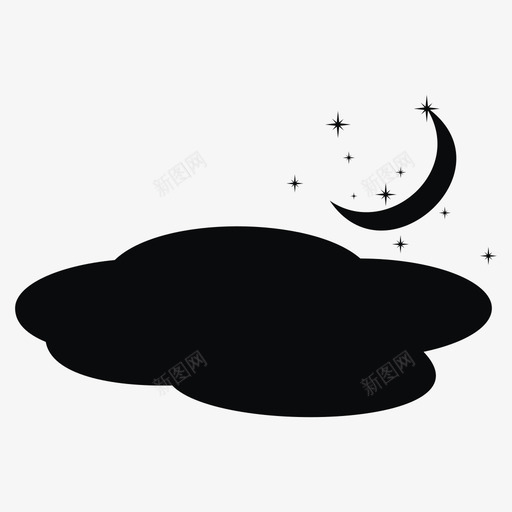云多云夜图标svg_新图网 https://ixintu.com 云 多云 夜 阴