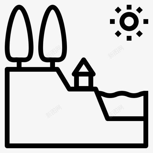 地形海拔土地图标svg_新图网 https://ixintu.com 乡村 土地 地形 地理 景观 海拔