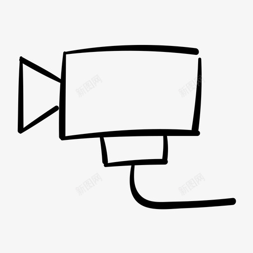 安全摄像机胶卷手绘图标svg_新图网 https://ixintu.com 安全摄像机 手绘 摄像机上 监视器 胶卷