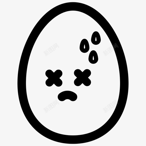 汗死蛋悲伤蛋的情感图标svg_新图网 https://ixintu.com 悲伤 汗死蛋 蛋的情感