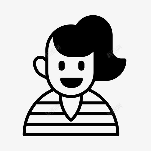 女人脸长发图标svg_新图网 https://ixintu.com 女人 脸 脸06 长发
