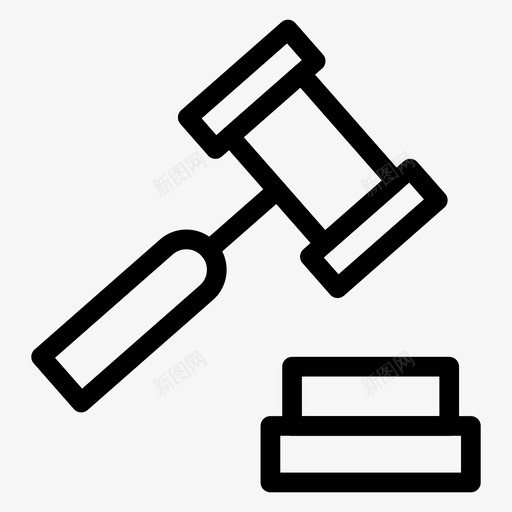 锤子法院司法图标svg_新图网 https://ixintu.com 司法 法律 法律和正义线图标 法院 锤子