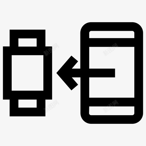 智能手表连接电话图标svg_新图网 https://ixintu.com 智能手表 电话 连接