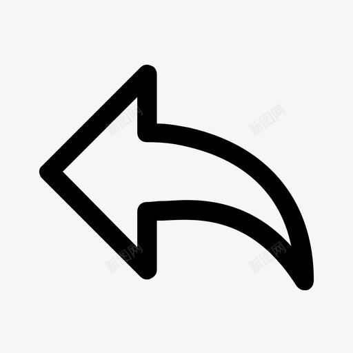 左箭头后退导航图标svg_新图网 https://ixintu.com ui集 上一个 后退 导航 左箭头