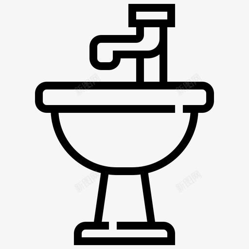 水槽浴室东西图标svg_新图网 https://ixintu.com 东西 水槽 浴室 浴室的东西