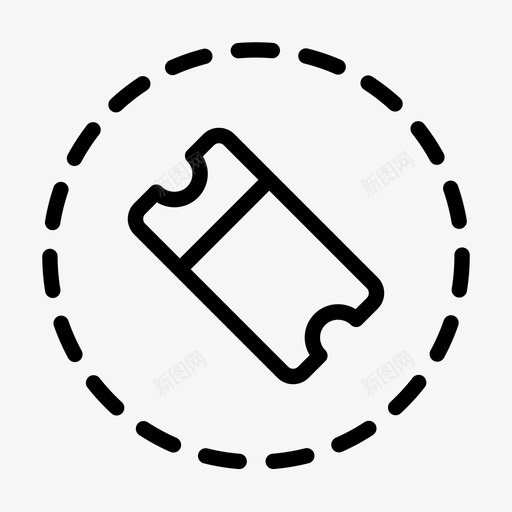 添加优惠券票证虚线图标集svg_新图网 https://ixintu.com 添加优惠券 票证 虚线图标集