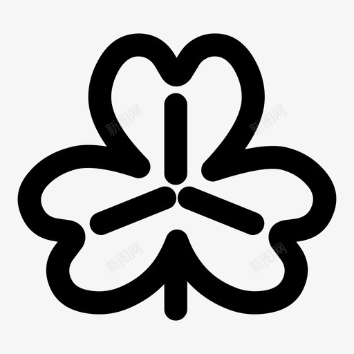 叶三叶草秋叶线图标svg_新图网 https://ixintu.com 三叶草 叶 秋叶线