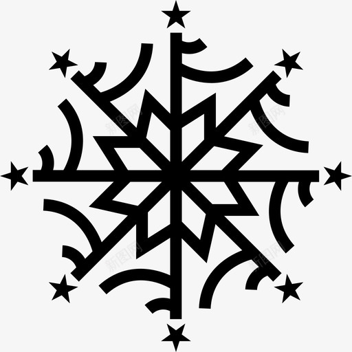 雪花秋天装饰图标svg_新图网 https://ixintu.com 新年 秋天 花 装饰 装饰品 雪花