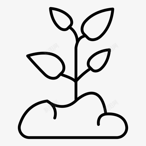 植物园林生长图标svg_新图网 https://ixintu.com 园林 植物 生长 自然 自然生态细线