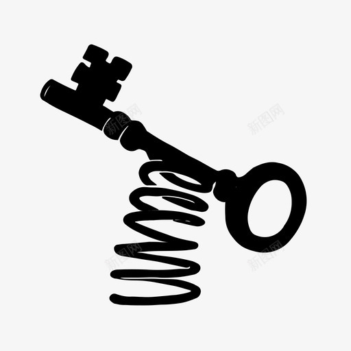 骨架钥匙古董门图标svg_新图网 https://ixintu.com 古董 开锁 手绘草图 通畅 锁 门 骨架钥匙