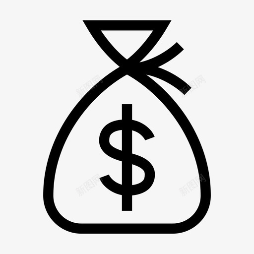 一袋钱硬币基金图标svg_新图网 https://ixintu.com 一袋钱 价格 基金 硬币 袋子 货币