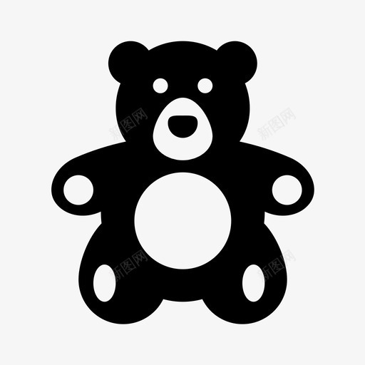 泰迪熊毛绒玩具图标svg_新图网 https://ixintu.com 基础知识 毛绒 泰迪熊 玩具