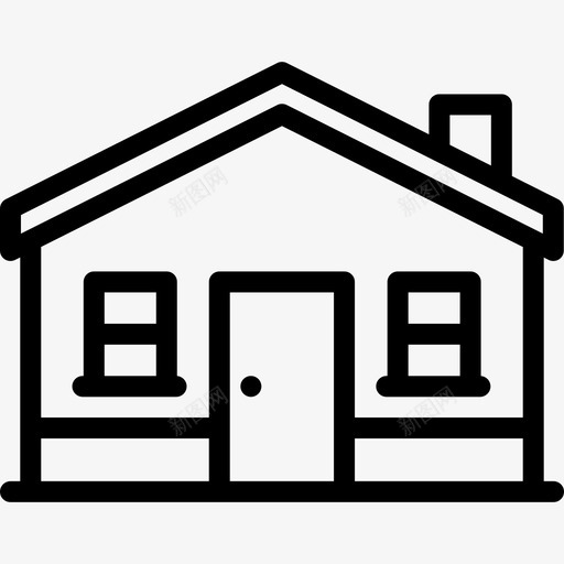 乡村家庭住宅线性建筑图标svg_新图网 https://ixintu.com 乡村家庭住宅 线性建筑